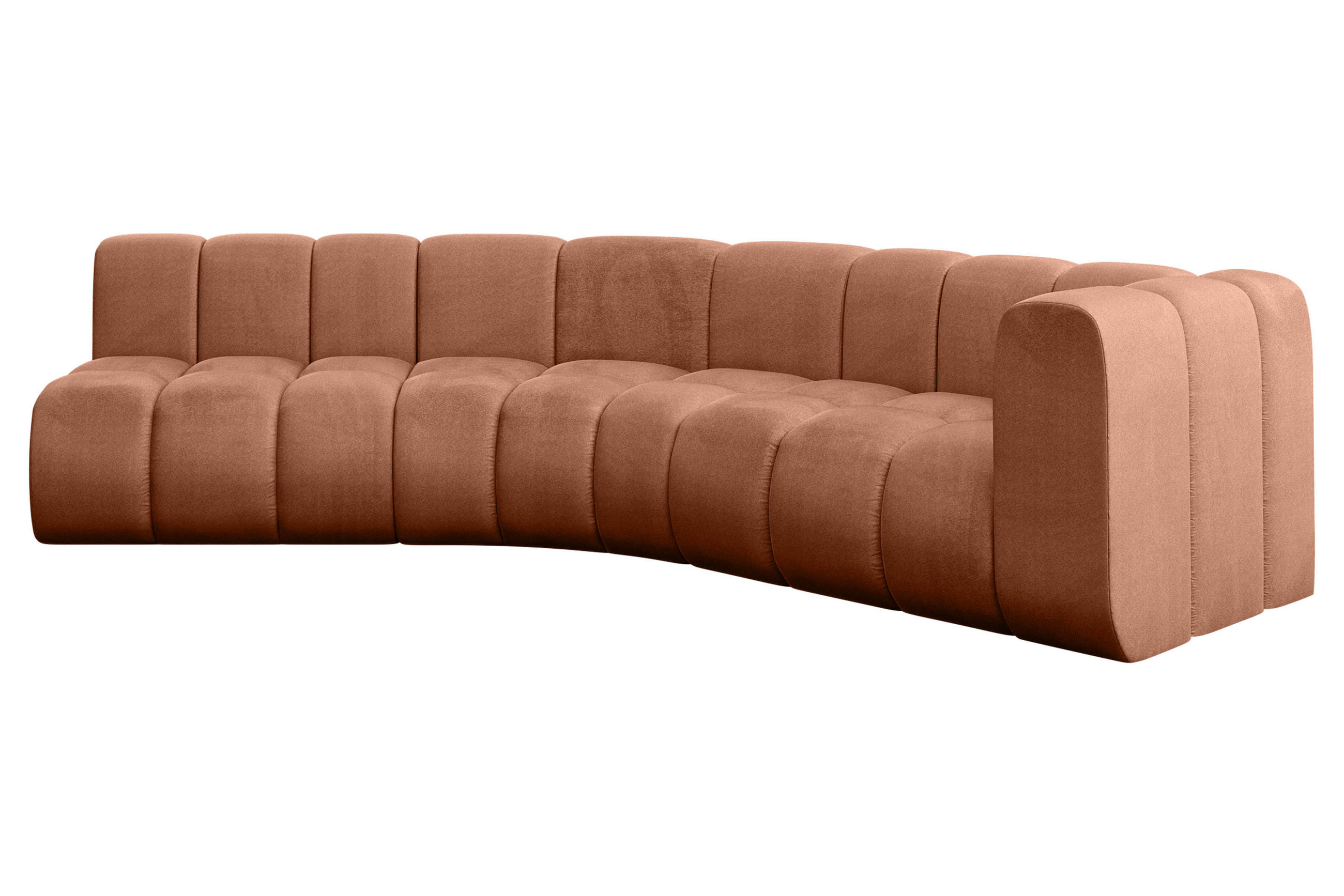 ECKSOFA modulares Sofa Karex-L1 - 308x194x70 cm Apricot - Koralle, Holzwerkstoff/Textil (308/194cm) - ALTDECOR