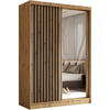 SCHWEBETÜRENSCHRANK Helix 150/216/61 eiche artisan+schwarz mit Schubladeneinsätze - Schwarz/Eiche Artisan, Holzwerkstoff (150/216/61cm) - Beautysofa