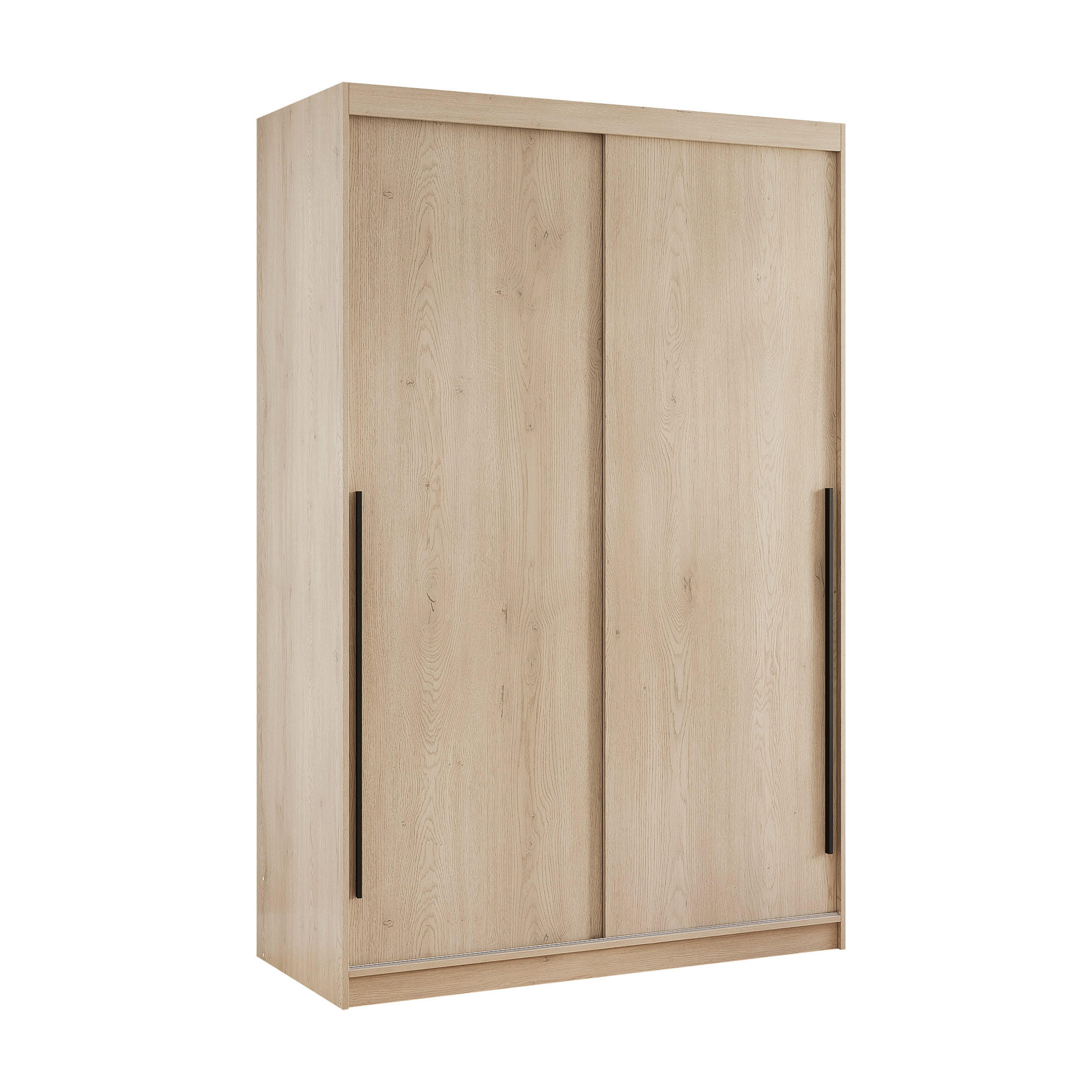 SCHIEBETÜRENSCHRANK SILENTE 140 cm mit Einlegeböden und Kleiderstange - Braun, Holzwerkstoff (140/205/60cm) - Idohome