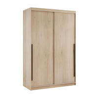 SCHIEBETÜRENSCHRANK SILENTE 140 cm mit Einlegeböden und Kleiderstange - Braun, Holzwerkstoff (140/205/60cm) - Idohome