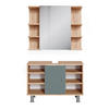 BADMÖBEL-SET Fynn Grün 2 Teile, Unterschrank 80 cm - Honigeiche/Grün, Holzwerkstoff (60/54/32cm) - Vicco