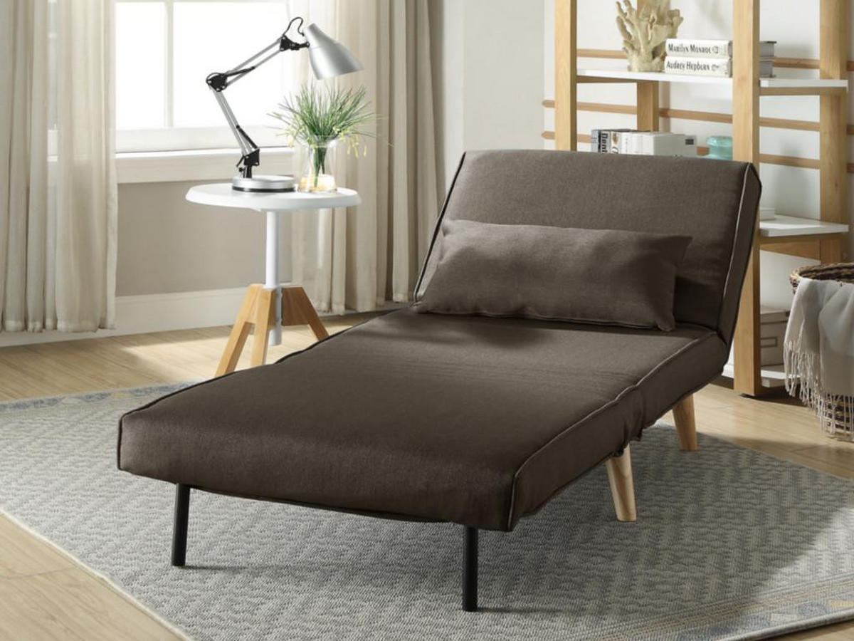 FUTONSESSEL - Stoff - Taupe - POSIO - Braun, Textil (78/75/74cm) - Vente-Unique