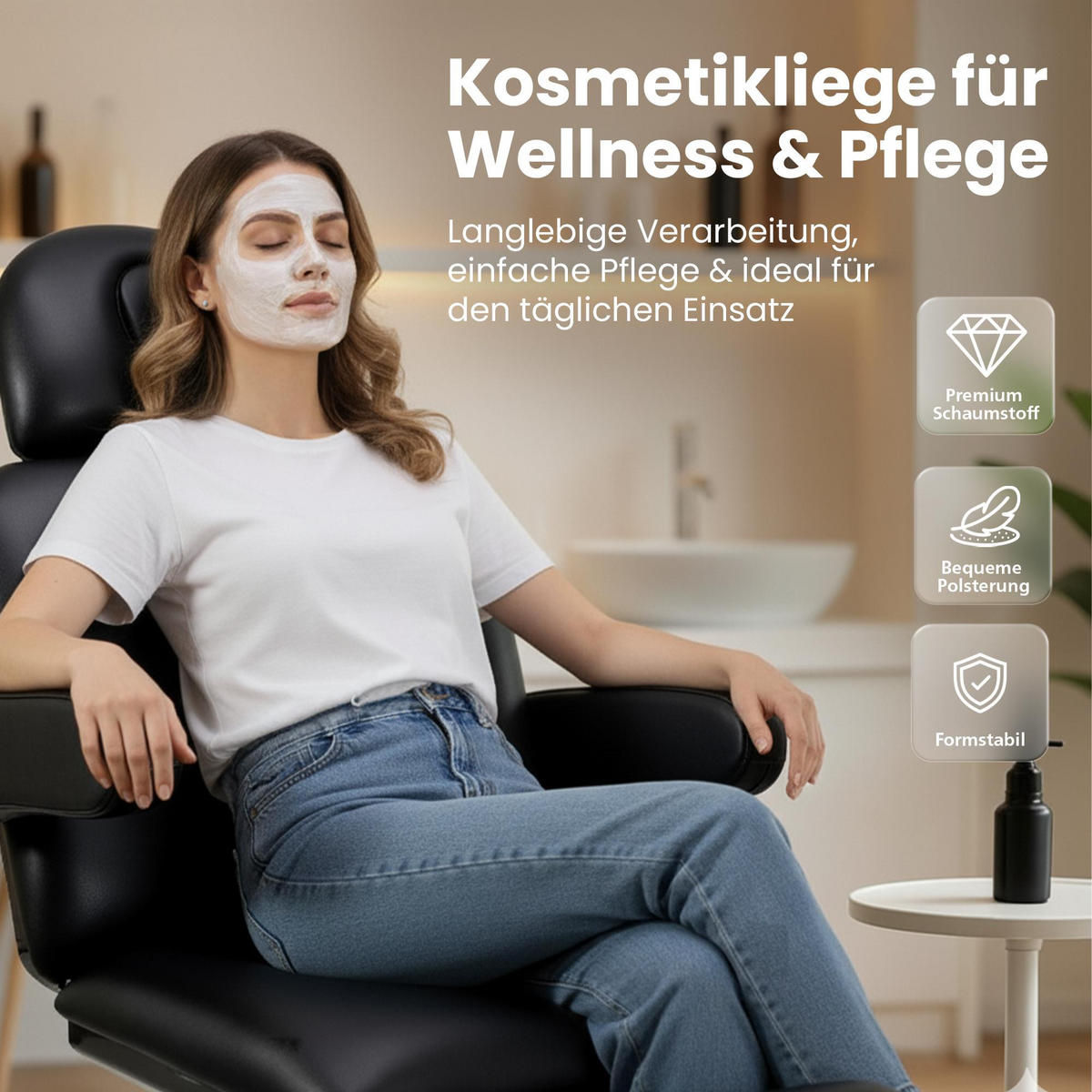 RELAXLIEGE Lederlook Schwarz - Schwarz, Textil/Metall (66/80/205cm) - CLP