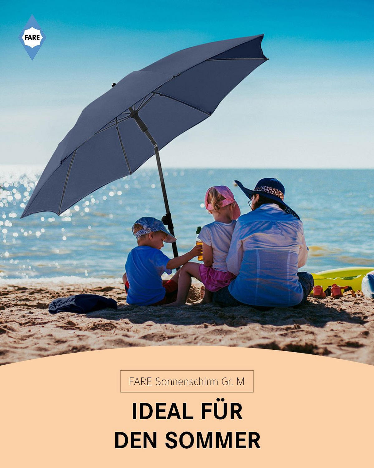 SONNENSCHIRM 180/180/126 cm - Dunkelblau, Kunststoff (180/180cm) - FARE