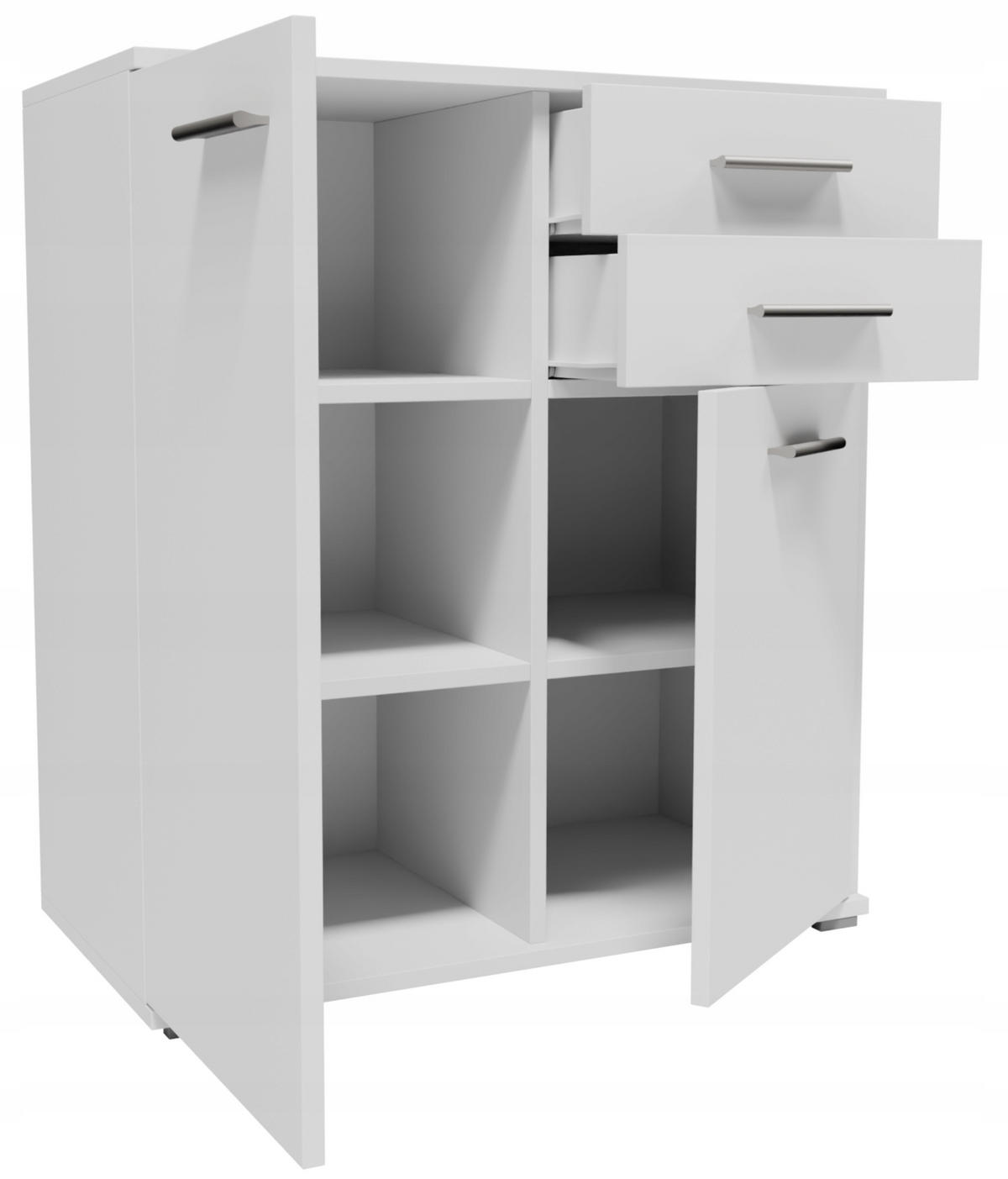 KOMMODE CR3-KD2 Weiß 69/34/73,5 cm - Weiß, Holzwerkstoff (69/73.5/34cm)