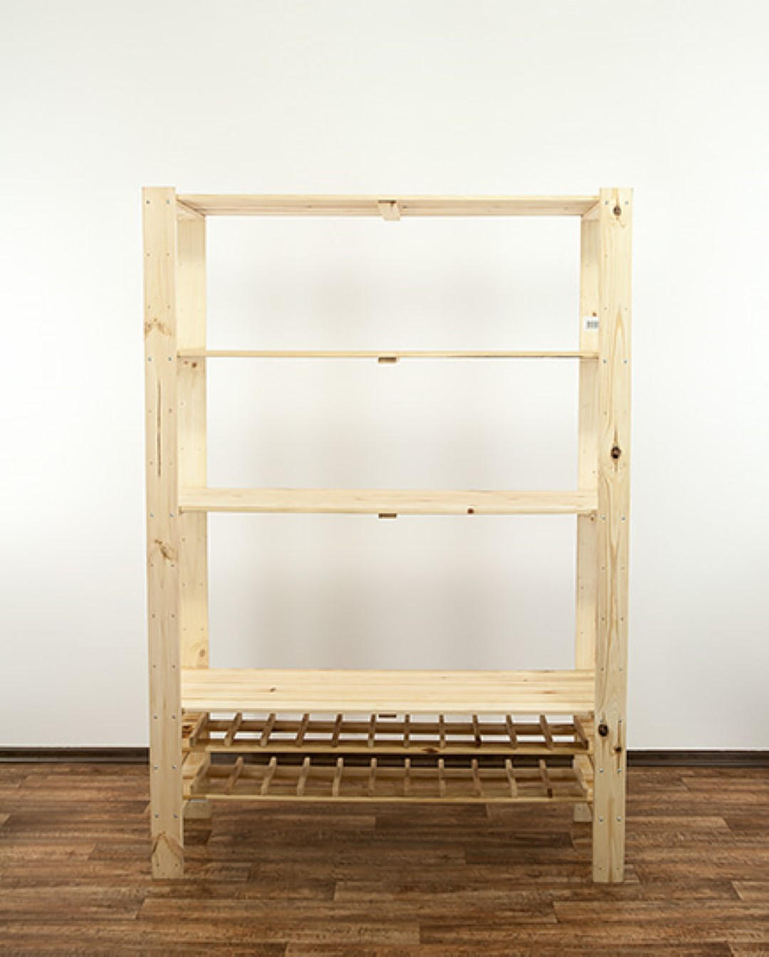 HOLZREGAL WOODLAND 166x120x50cm 4 Fachboden + 2 Flaschenebenen Kiefernholz Natur - Naturfarben, Holz (120/166/50cm) - PROREGAL