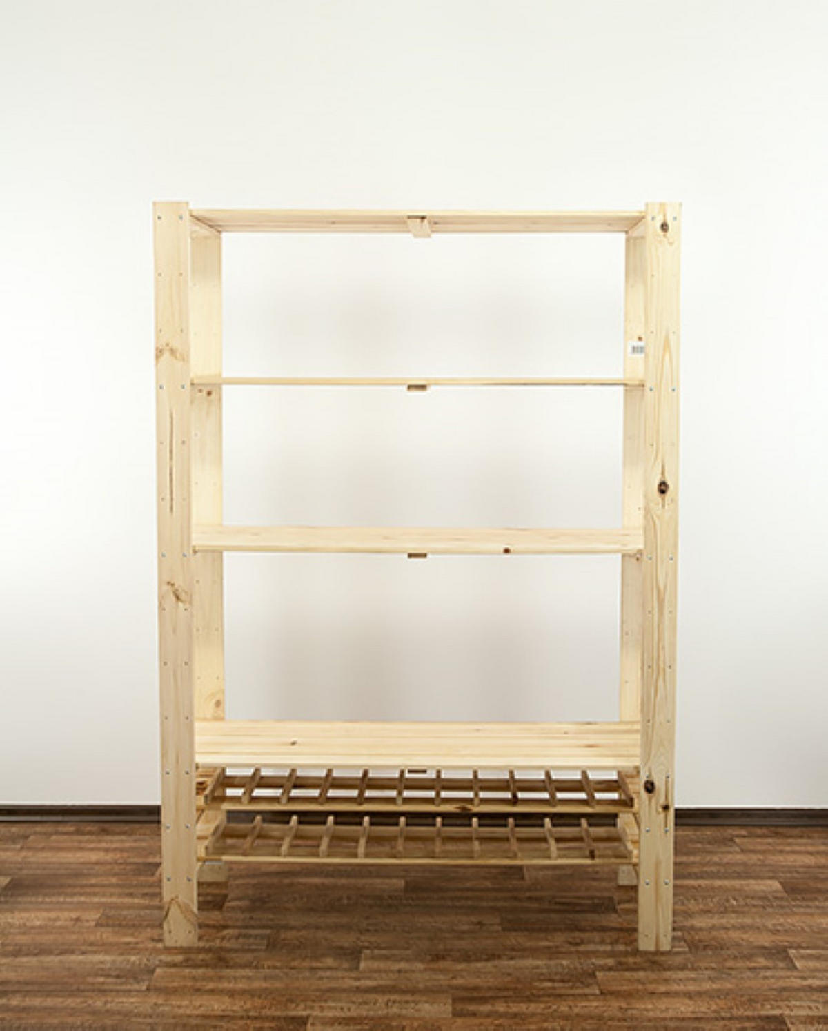 HOLZREGAL WOODLAND 166x120x50cm 4 Fachboden + 2 Flaschenebenen Kiefernholz Natur - Naturfarben, Holz (120/166/50cm) - PROREGAL