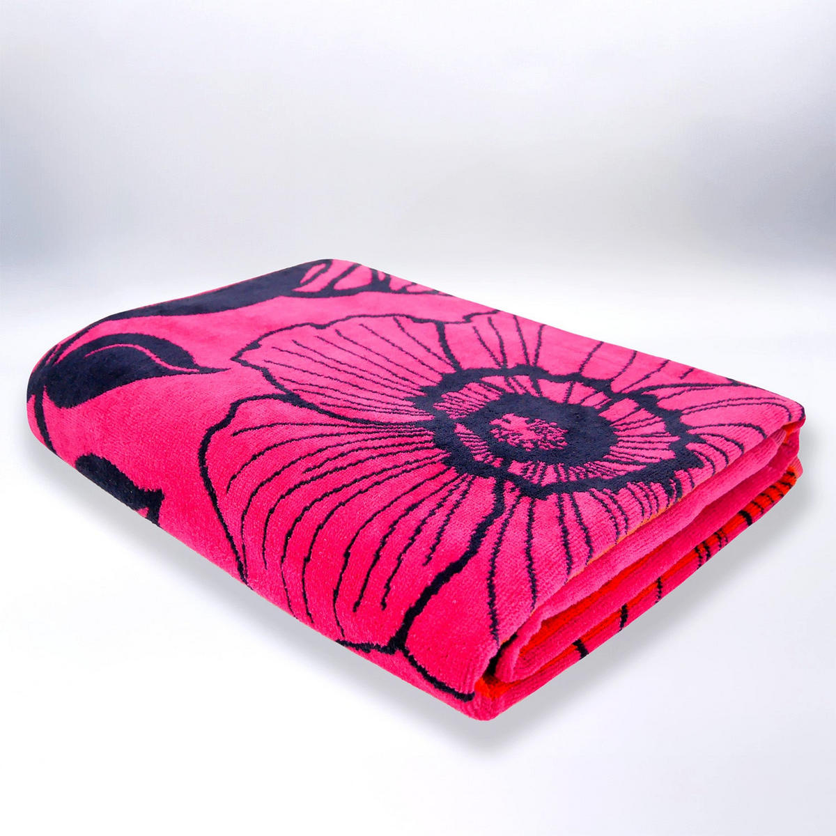 STRANDTUCH aus Veloursfrottee Jacquard Rosa 140x180 400g/m² - Tropical Forest - Pink, Textil (140/180cm) - LE COMPTOIR DE LA PLAGE