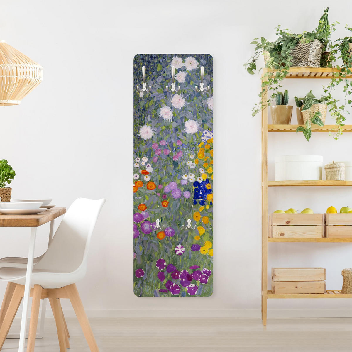 WANDGARDEROBE - Gustav Klimt - Bauerngarten 34/105 cm - Violett, Holzwerkstoff (34/105/1.6cm) - Bilderwelten