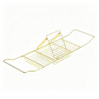 BADEWANNENABLAGE,MIT Halterung, (68–98) cm × 20 cm × 6 cm, Metall, Gold - Goldfarben, Metall (20/6/98cm) - Weltevree