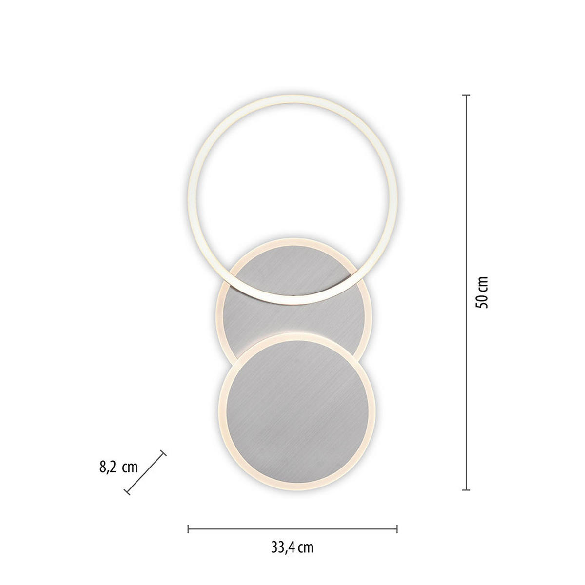 LED DECKENLEUCHTE SEVENT Silber - Silberfarben, Metall (50/33.4/8.2cm)