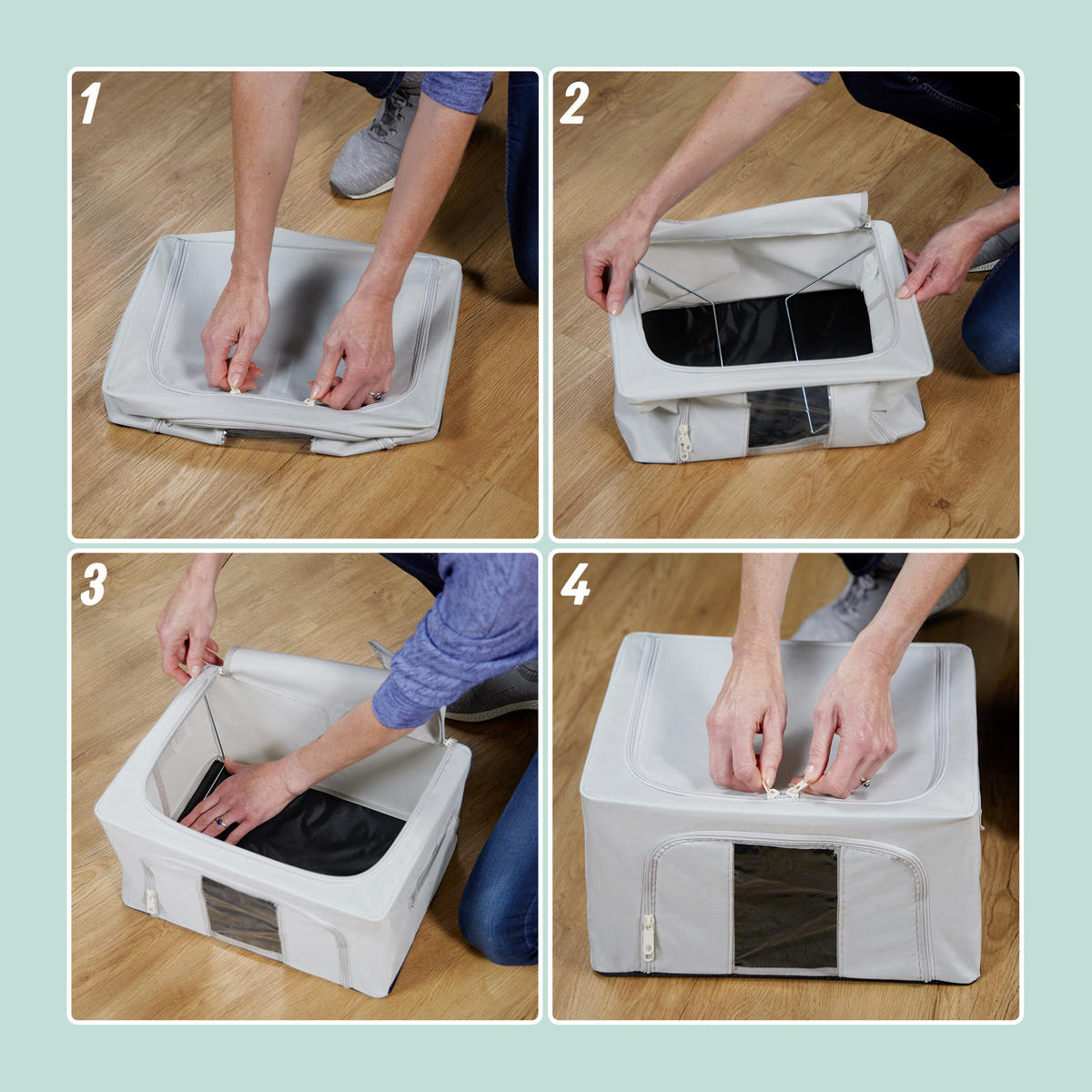 2XÚLOŽNÝ vak - sivá, kov/textil - Relaxdays