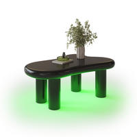 COUCHTISCH 98/65.5/40 cm schwarz aus MDF mit 16-farbiger LED-Beleuchtung und Schublade - Schwarz, Holzwerkstoff (98/65.5/40cm) - OKMYHOME