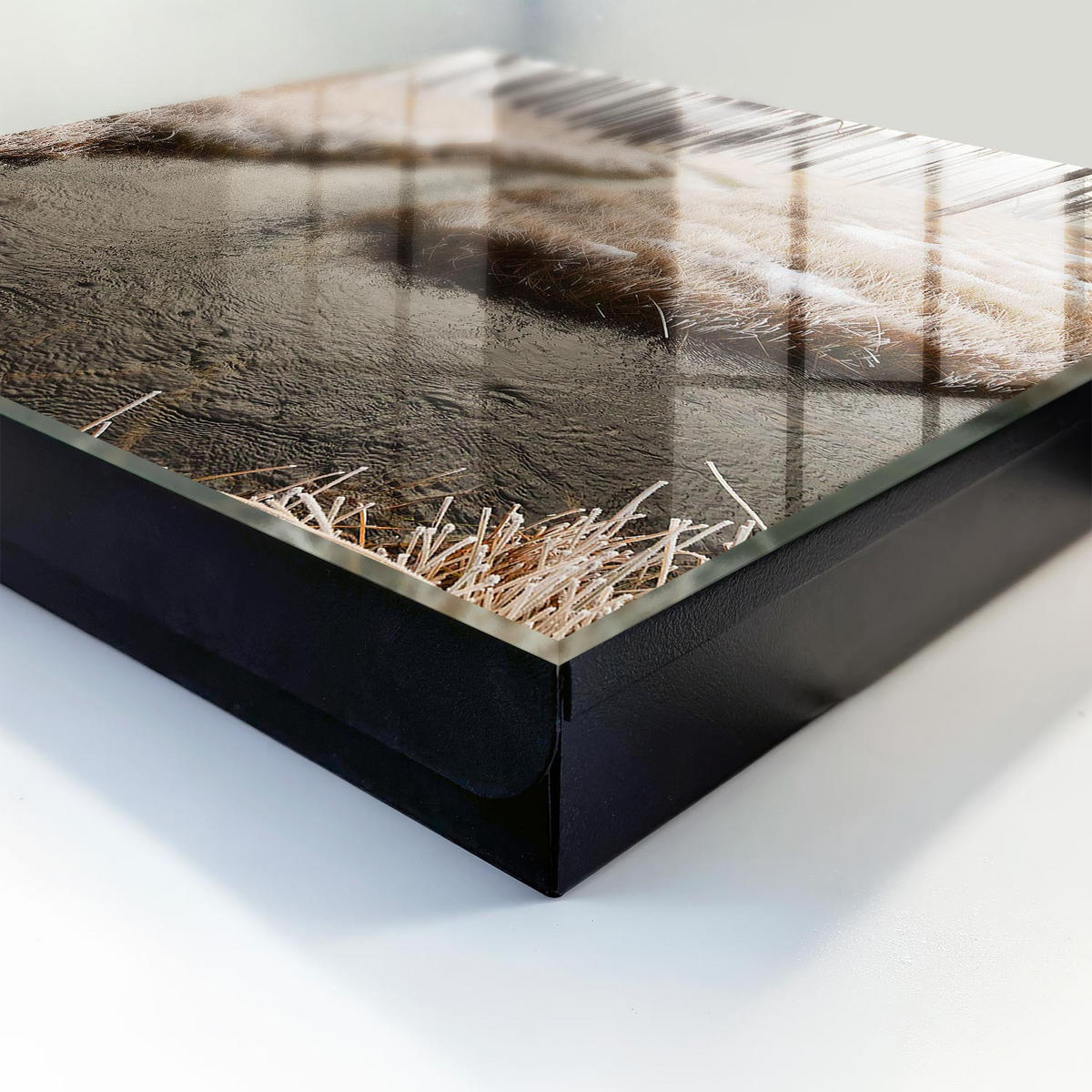 SCHLÜSSELBOX Schwarz 30x30 cm- Türöffnung nach rechts - Winter River - Weiß, Metall (30/30/5cm) - TULUP