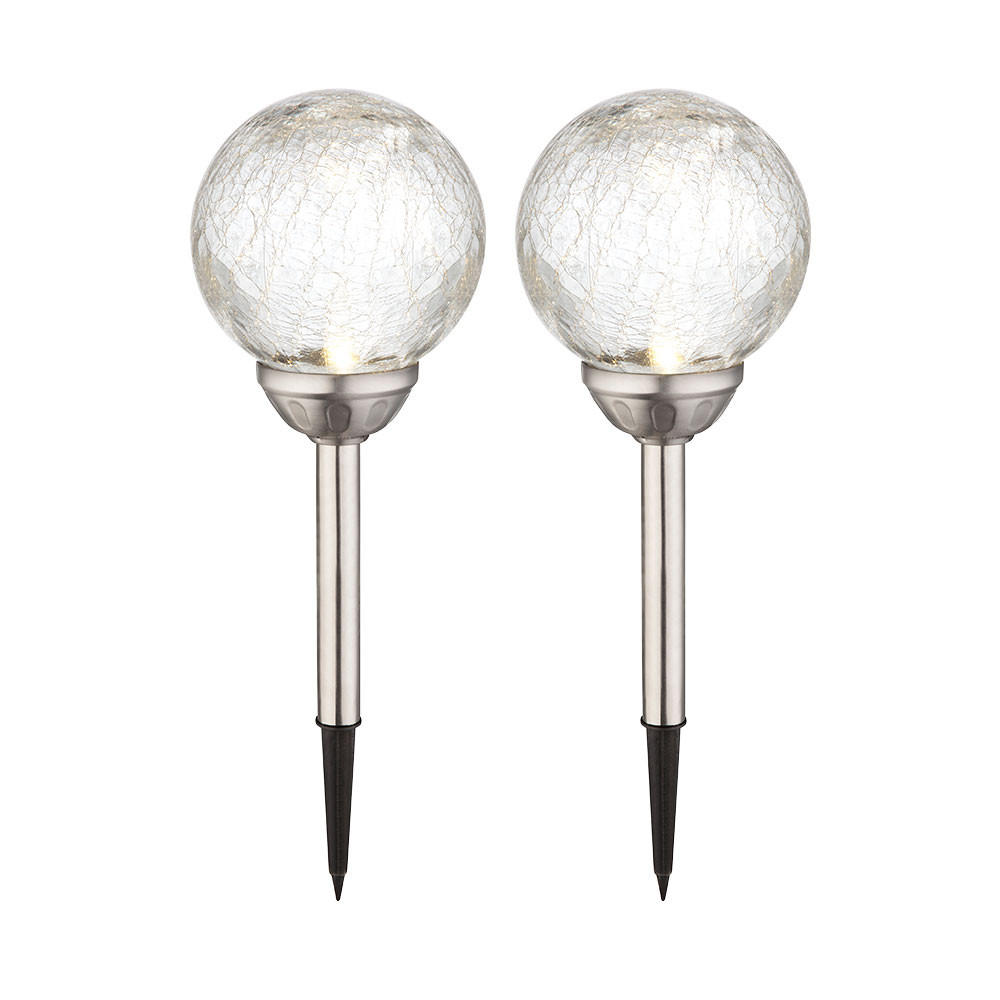 LED AUSSENLEUCHTE Bunt Solar 2er Set - Multicolor, Glas (15/15/43cm) - Globo Lighting