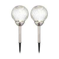 LED AUSSENLEUCHTE Bunt Solar 2er Set - Multicolor, Glas (15/15/43cm) - Globo Lighting