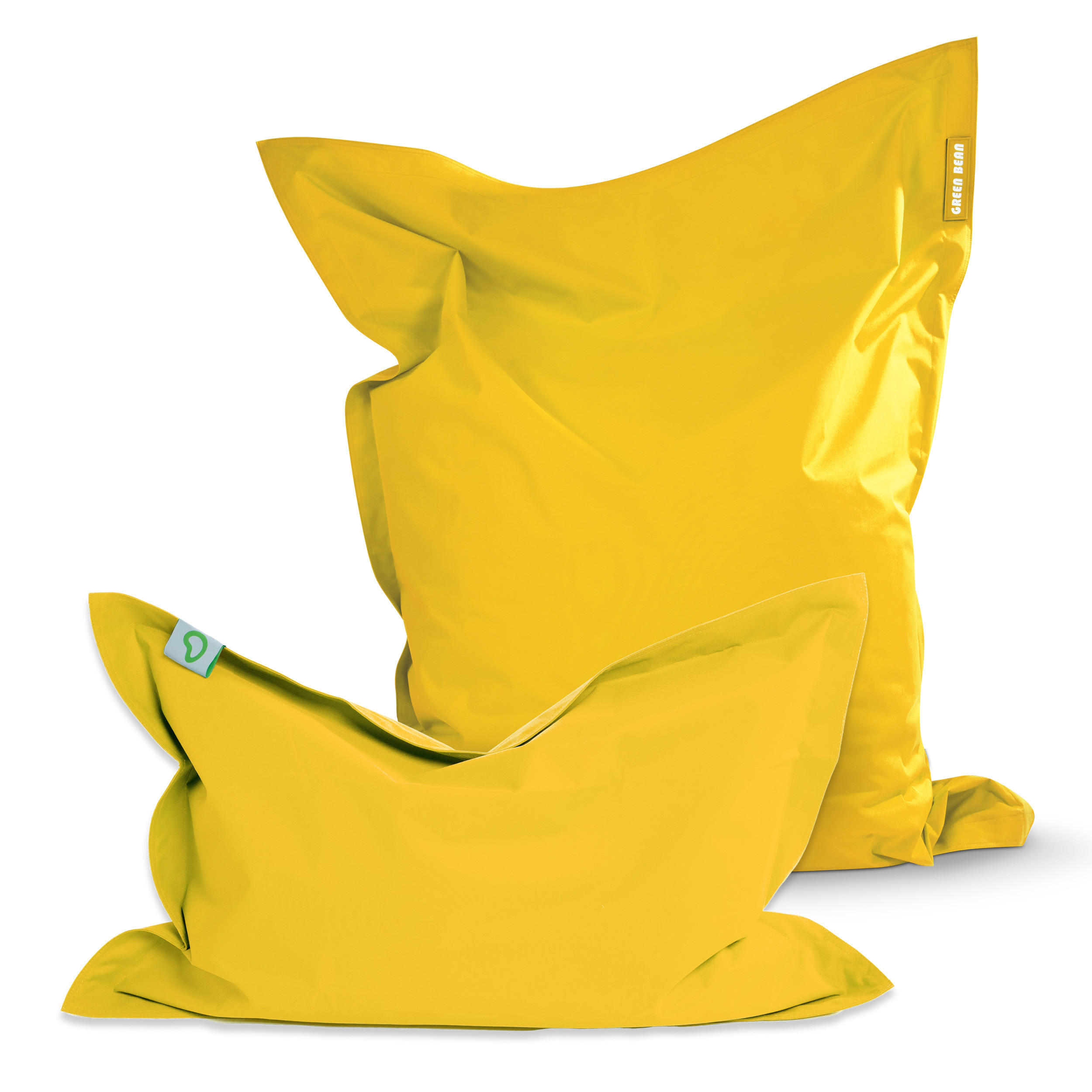 SITZSACK XXL 2er Set "Square" + "BeBi" - Gelb, Textil (140/25/180cm) - Green Bean