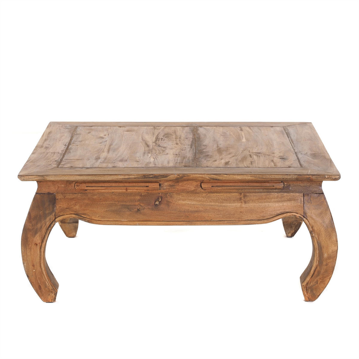 OPIUMTISCH MAHA Massivholz braun - Braun, Holz (80/80/35cm) - DESIGN DELIGHTS