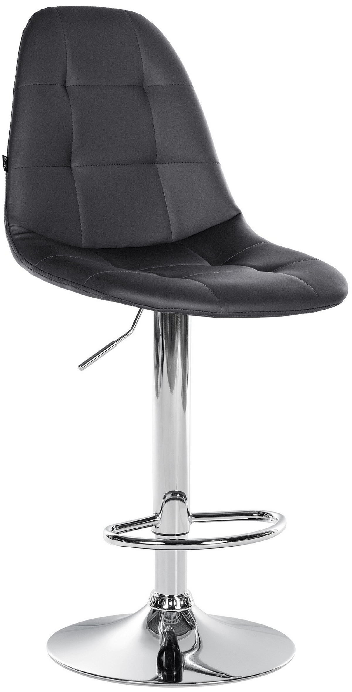 BARHOCKER Metall schwarz - Schwarz, Textil/Metall (47/58/56cm) - CLP