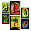 POSTER Set Mit 6 Ausgewogene Ernährung Vollfarbige Plakate Von Obst, Gemüse Und Gesunden Lebensmitteln Im Urban Art Stil A3 & A4 Schwarzer Rahmen - Schwarz, Papier (29/3cm) - Nacnic