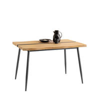 ESSTISCH Natur-Schwarz - Schwarz/Naturfarben, Holzwerkstoff/Metall (78/120/75cm) - SoBuy