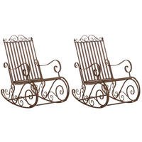 GARTENSCHAUKELSTUHL 2er Set Metall Braun - Braun, Metall (56/94/90cm) - CLP