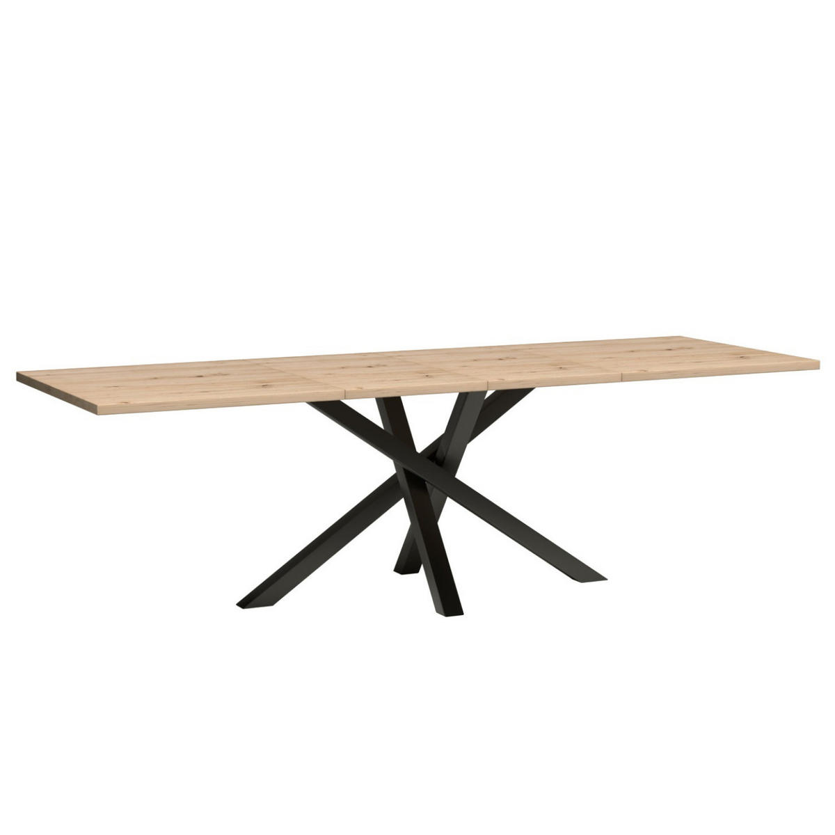 ESSTISCH Cali ausziehbar 160-260 x 90 x 77,5 cm Eiche Artisan/Schwarz - Eiche Artisan, Holzwerkstoff (90/160/77.5cm) - Koseto