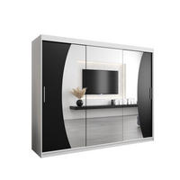 SCHWEBETÜRENSCHRANK 200/250/62 2-türig - Silberfarben/Schwarz, Holz/Kunststoff (250/200/62cm) - Abiks Möbel