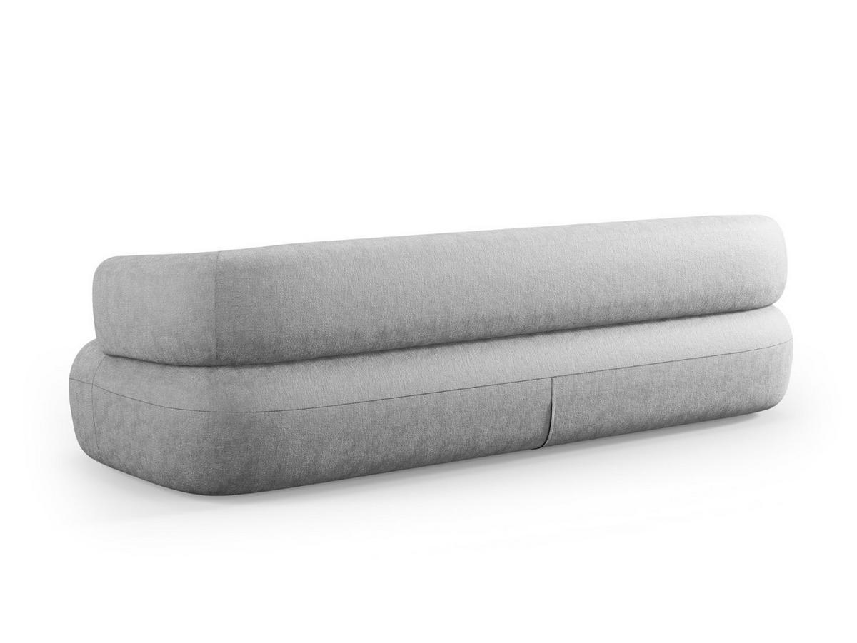 SOFA Jenny aus Chenille-Stoff silber 4 Sitzplätze - Silberfarben, Textil (226/73/90cm) - Micadoni