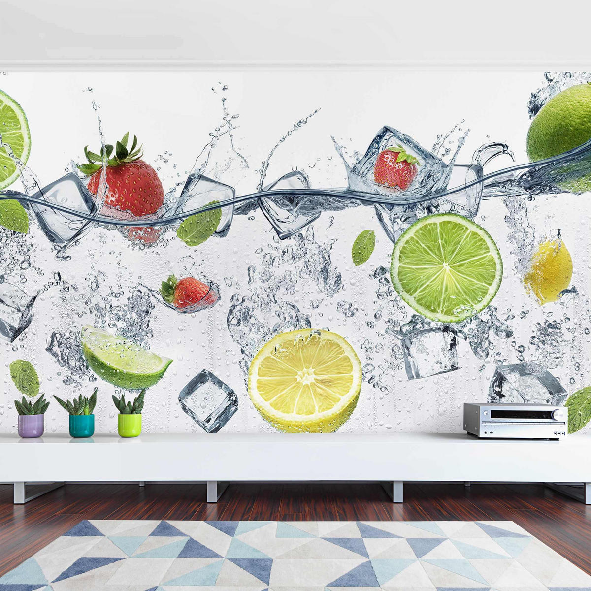 FOTOTAPETE Frucht Cocktail 288/190 cm - Weiß, Papier (288/190cm) - Bilderwelten