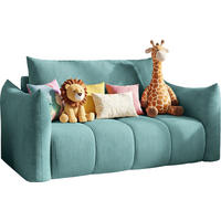 SCHLAFSOFA Lilo mit Bettkasten, Blau Cordstoff 120/86/101 cm - Blau/Schwarz, Kunststoff/Textil (120/86/101cm) - WFL GROUP