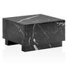 COUCHTISCH MONOBLOC in Hochglanz mit Marmor Optik, Quadratisch, Würfel-Form, Schwarz 60x60x35 cm - Schwarz, Holzwerkstoff (60/60/35cm) - KADIMA DESIGN