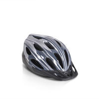 KINDERHELM Y02 grau Größe M 54-58 cm, 17 Löcher, LED-Licht, EPS + PVC-Schale, einstellbar - Grau, Kunststoff (19/30cm)
