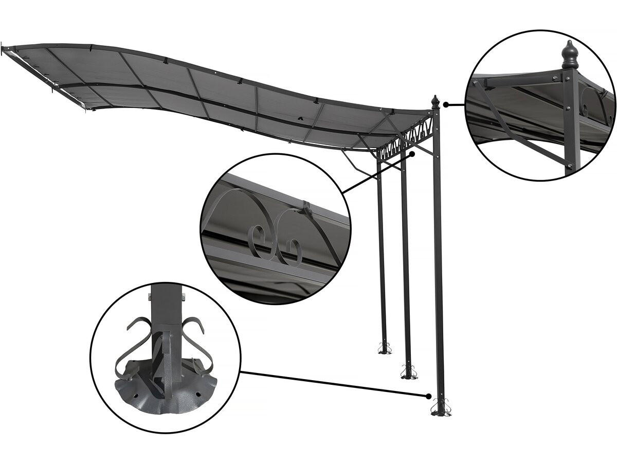 PERGOLA Anbau Metall Grau - Grau, Metall (396/250/300cm) - Habitat Garten