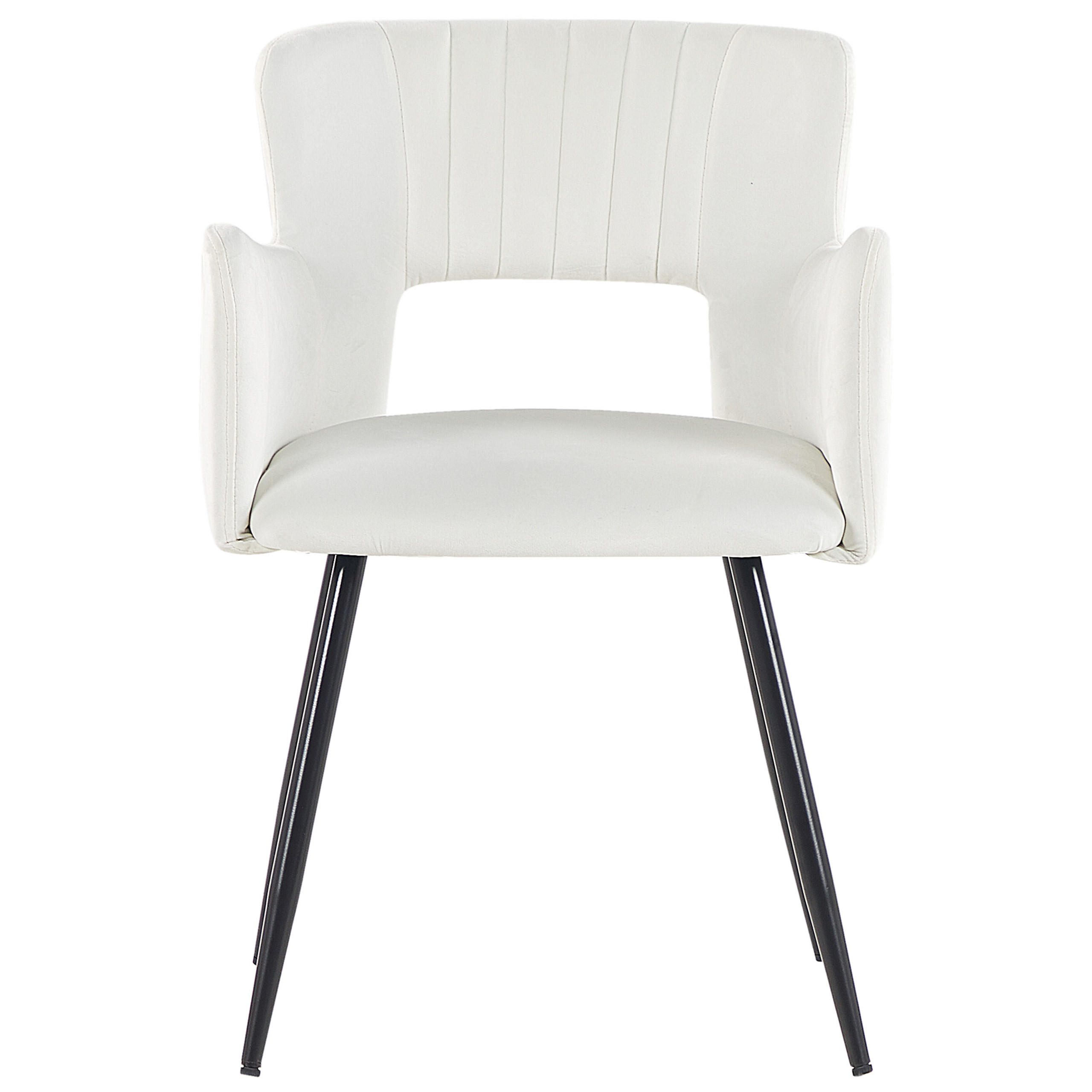 ESSZIMMERSTUHL 2er-Set Samtstoff Weiß Sanilac - Weiß, Textil/Metall (52/75/44cm) - Beliani