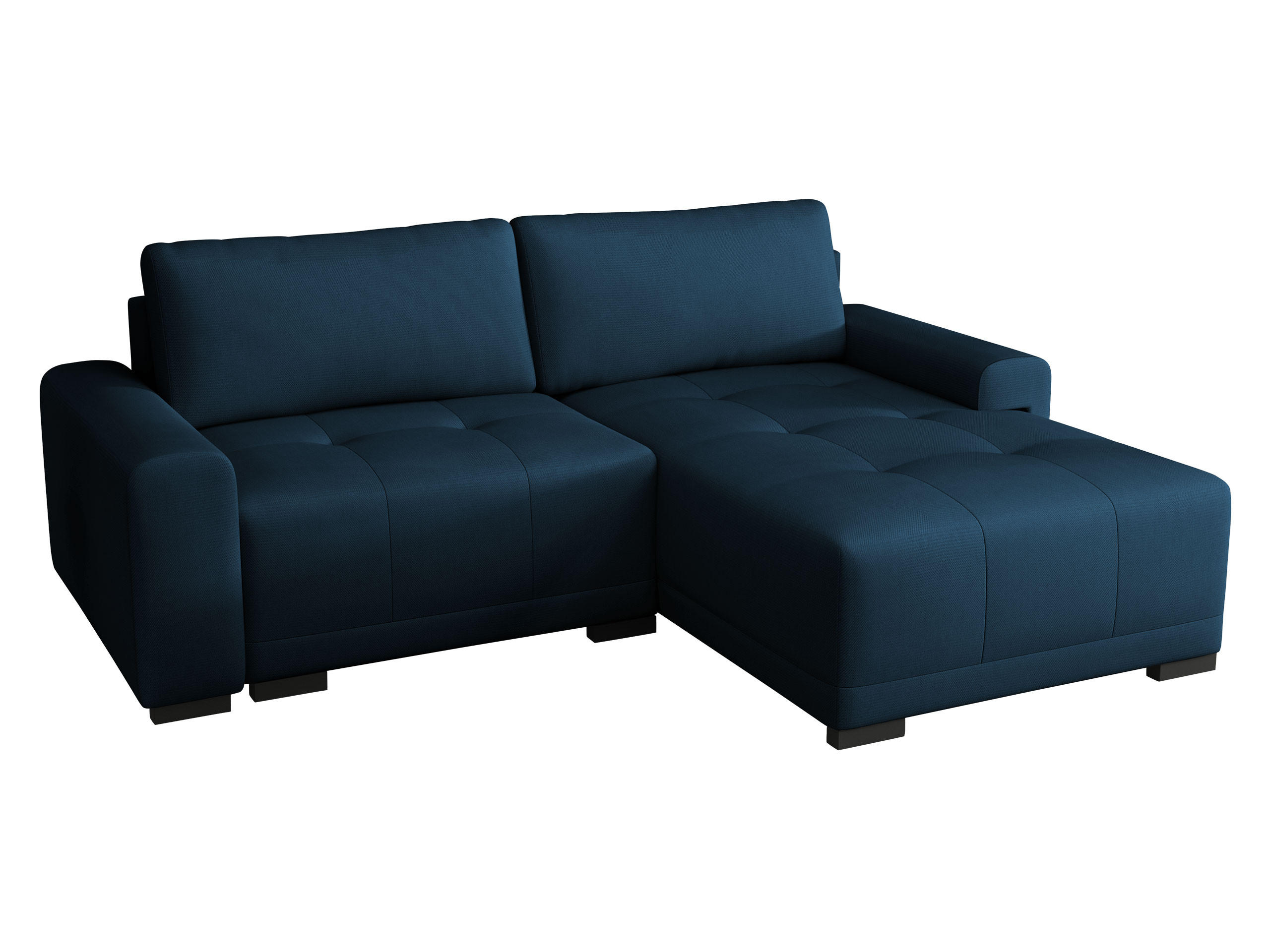 ECKSOFA Milton - Schwarz/Dunkelblau, Holz/Textil (237/180cm) - MIRJAN24