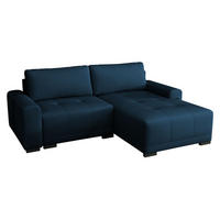 ECKSOFA Milton - Schwarz/Dunkelblau, Holz/Textil (237/180cm) - MIRJAN24