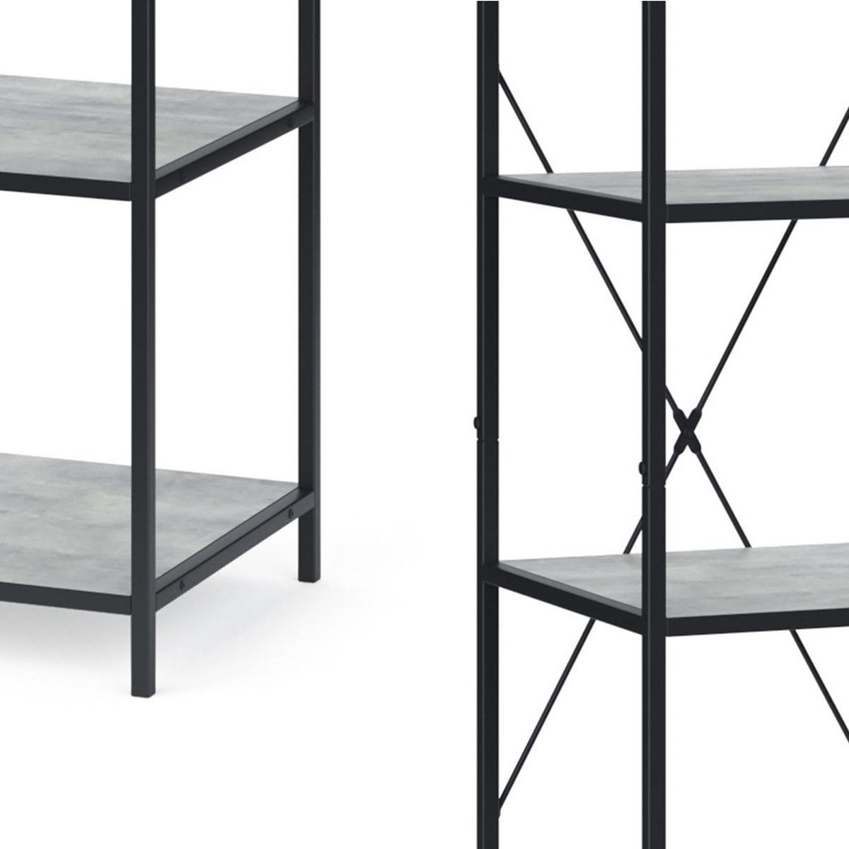 RAUMTEILER Fyrk Beton 40 x 174 cm - Schwarz/Grau, Holzwerkstoff (40/174/39.5cm) - Vicco