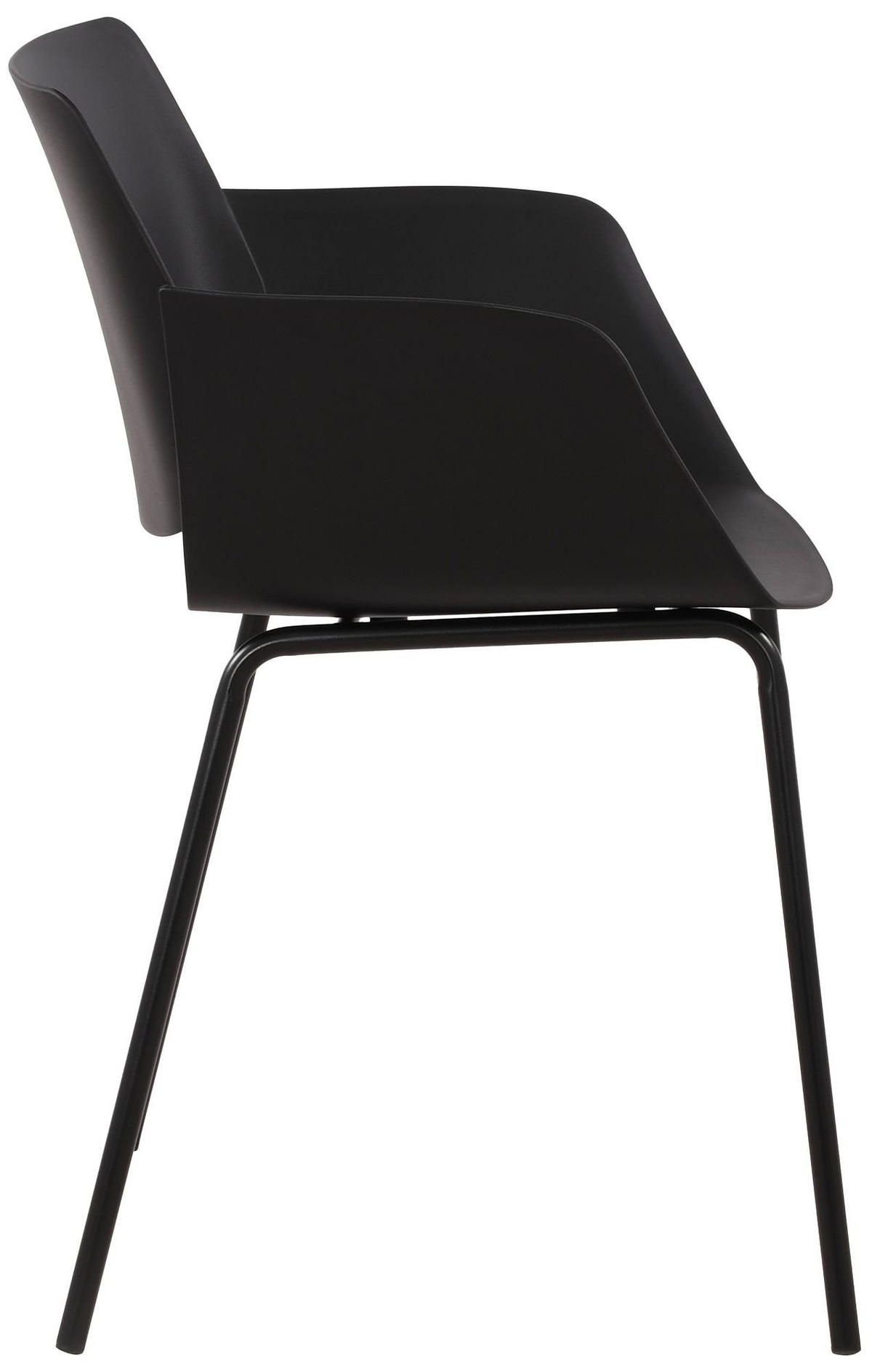 GARTENMÖBEL-SET Hanna 4 Stühle 196x80x80cm Kunststoff Schwarz Balkonset - Schwarz, Kunststoff - DELUKE