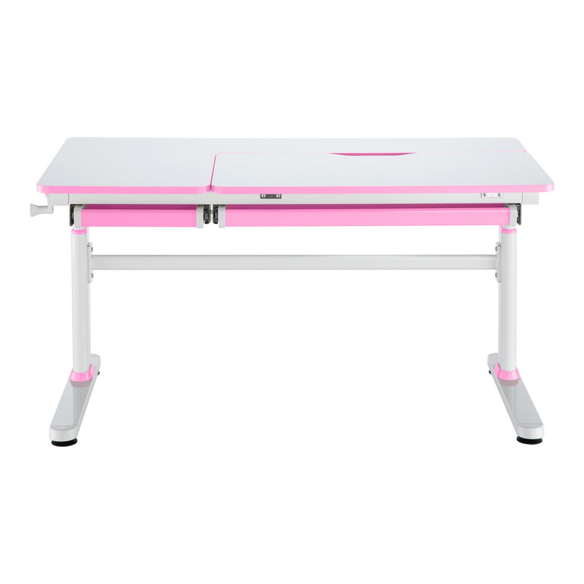 SCHÜLERSCHREIBTISCH Sauda - Pink/Weiß, Holzwerkstoff/Kunststoff (120/76/60cm) - [en.casa]