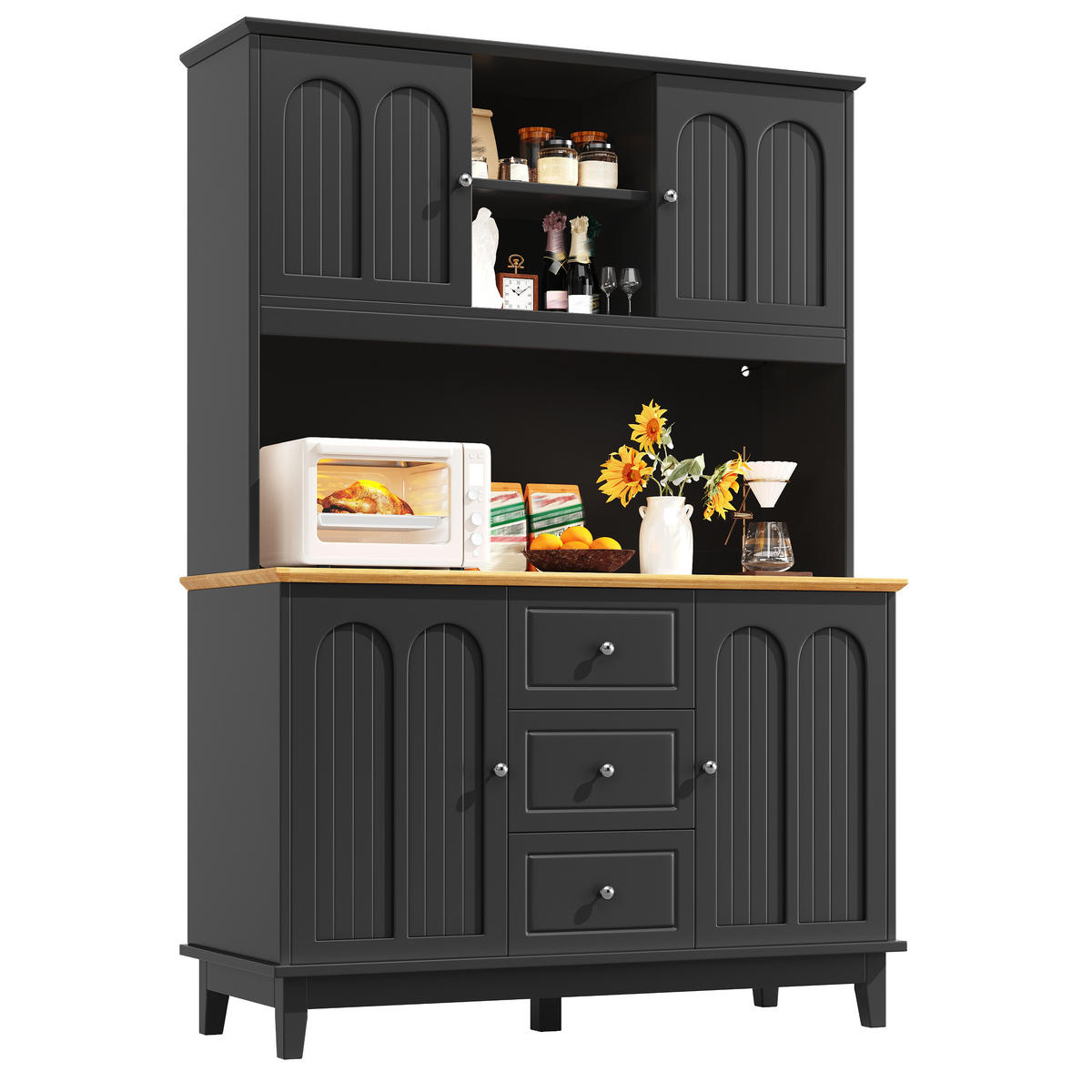 HOCHSCHRANK 120x40x180 Cm LED App 4 Türen 3 Schubladen - Multicolor, Holzwerkstoff (120/180/40cm) - FLIEKS