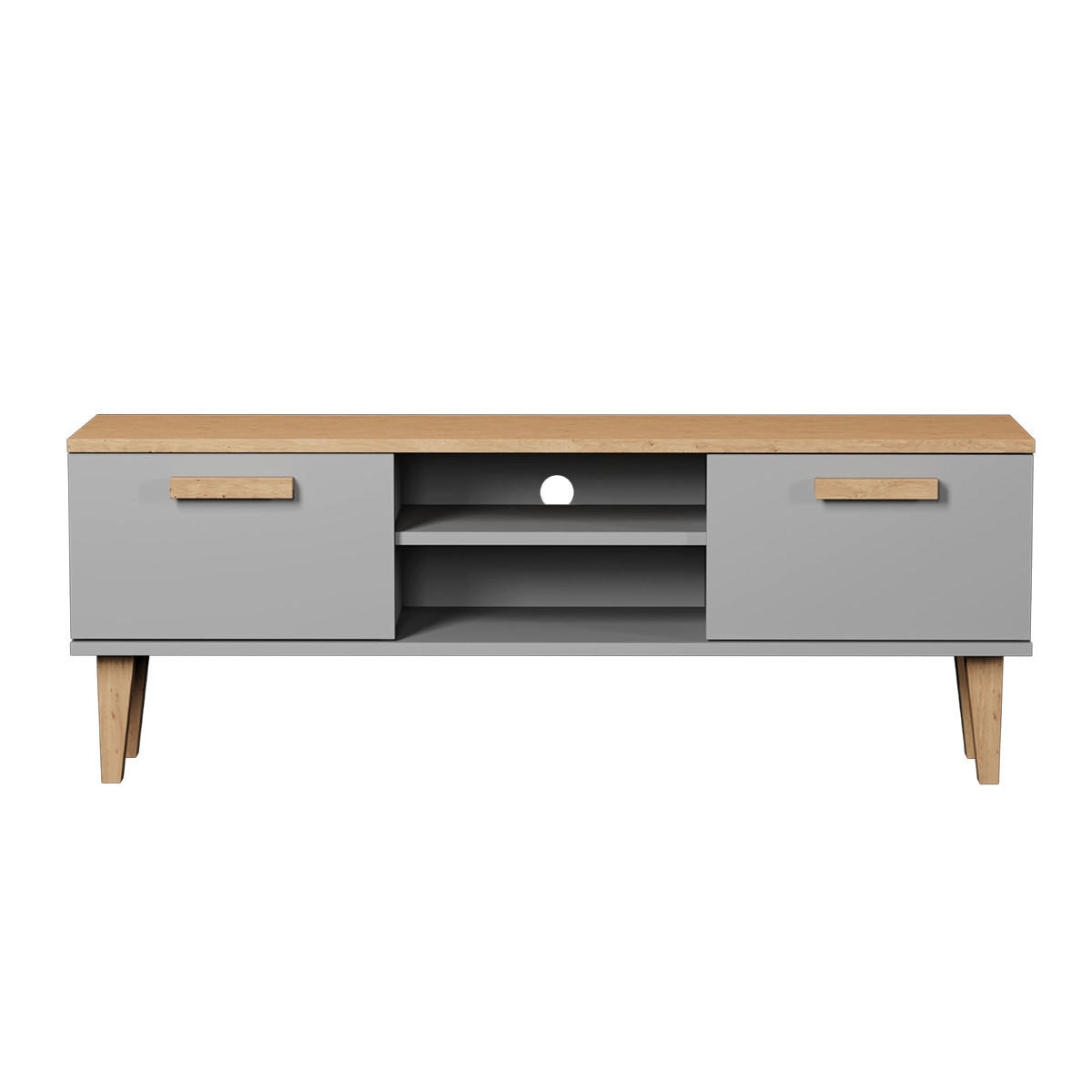 TV STOLÍK Denver Sivá - sivá, kompozitné drevo (120/47/35cm) - Petits-meubles