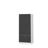 MIKROWELLENSCHRANK Fame-Line Anthrazit-Gold Landhaus 60 cm - Anthrazit/Goldfarben, Holzwerkstoff (60/153.6/58.1cm) - Vicco