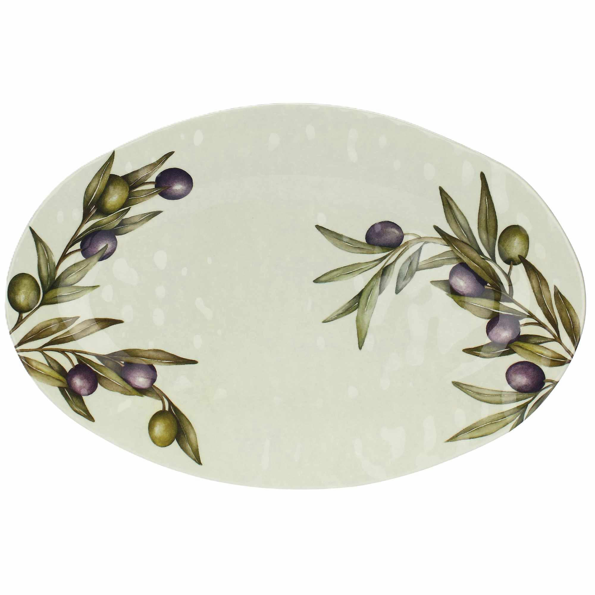 SERVIERTELLER oval 45 x 30 cm Olive - Multicolor, Kunststoff (30/3/45cm) - Rose & Tulipani