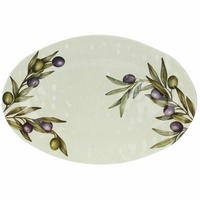 SERVIERTELLER oval 45 x 30 cm Olive - Multicolor, Kunststoff (30/3/45cm) - Rose & Tulipani