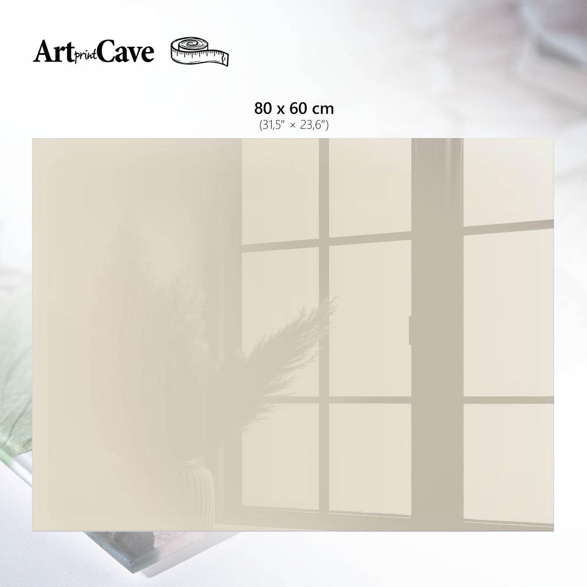 GLASPLATTE 80x60 cm – Heller Stein - Grau, Glas (0.4/80/60cm) - ArtPrintCave