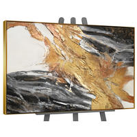 GEMÄLDE Goldene Symphonie II Schattenfugenrahmen Gold 140x100 cm - Goldfarben, Holz (140/100cm) - YS-art gallery