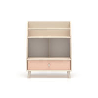 KNIHOVNA Alycia Béžová - Korálově růžová - Efekt dřeva - růžová, dřevo (72/90/36cm) - Petits-meubles
