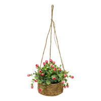 KUNSTROSE hängend Musa Rosa Ø 15 cm, 42 cm - Rosa, Kunststoff (42cm) - Atmosphera Createur d´interieur