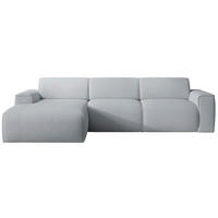 ROHOVÁ POHOVKA Bouvi svetlosivá, vľavo - čierna/svetlosivá, textil/plast (310/165cm) - Selsey